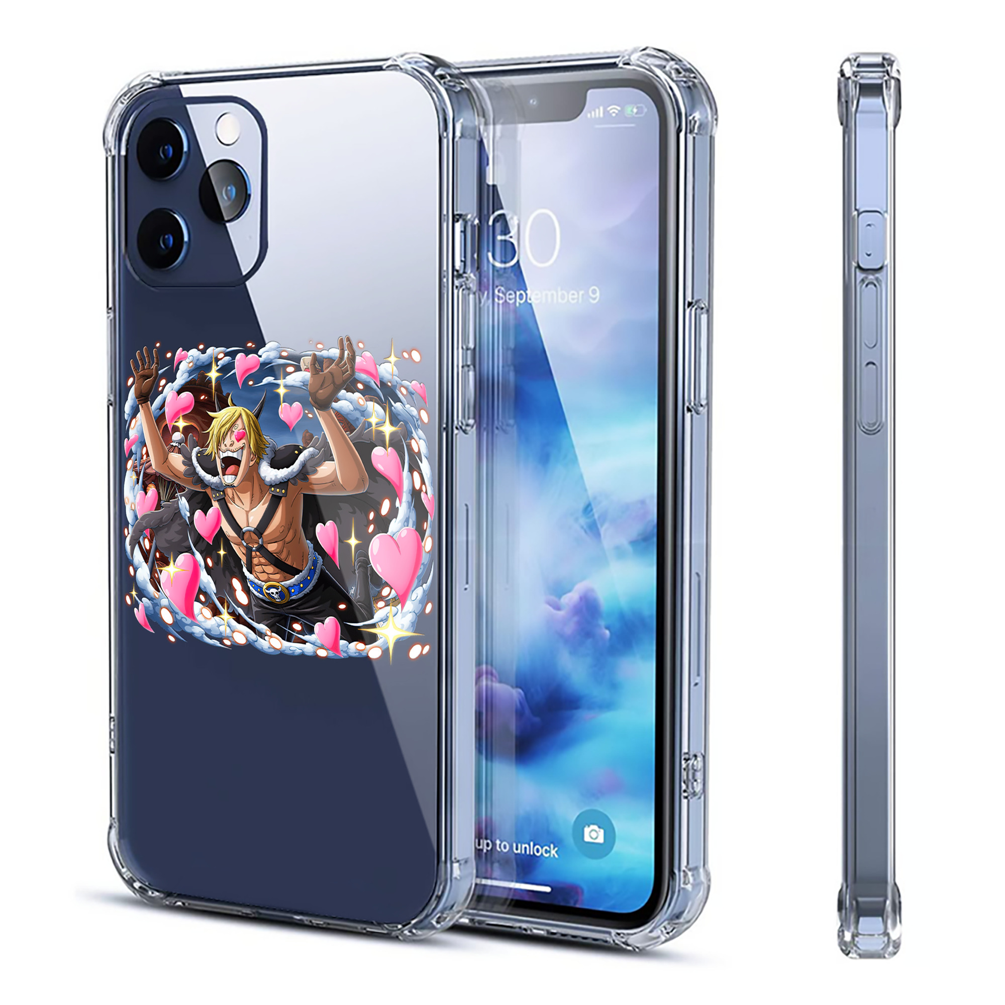 （画像用） ワンピース サンジ ONE PIECE Sanji 【iPhone 12シリーズ対応】透明スマホケース（クリアソフトケース）
